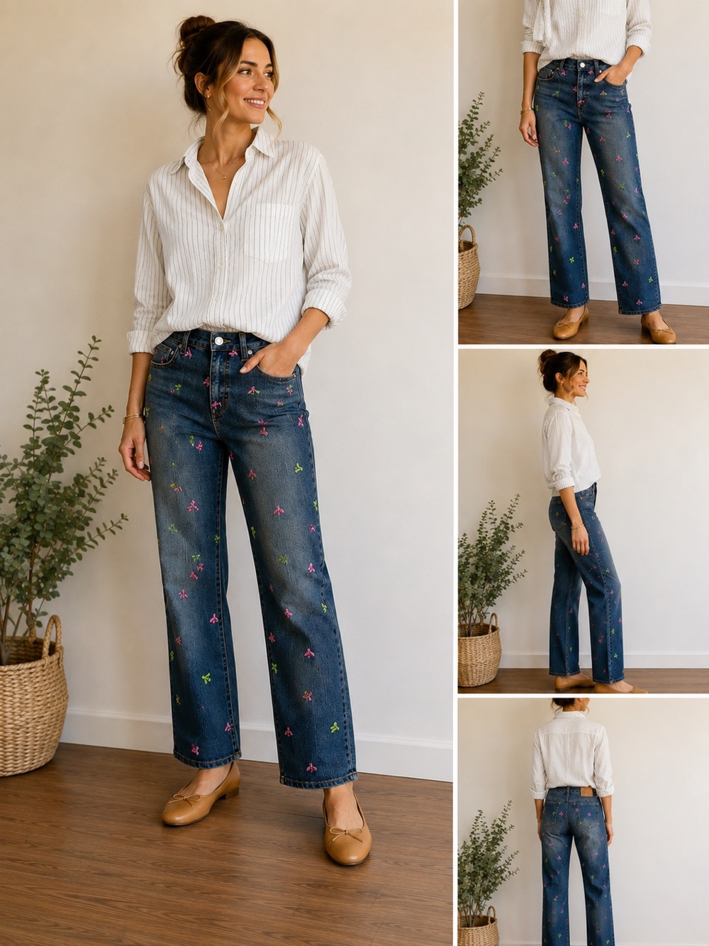 Lilly Pulitzer Embroidered Bee Denim Jeans Sz 6 EUC (375)